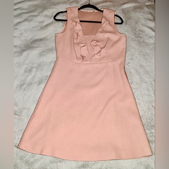 Dresses & Skirts - Chic Ruffled Dusty Rose Peach Sleeveless Dress for Simple Elegance US8